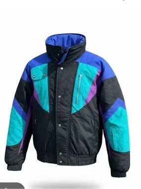 Vintage Color-block St. John's Bay Ski Jacket Retro (C)